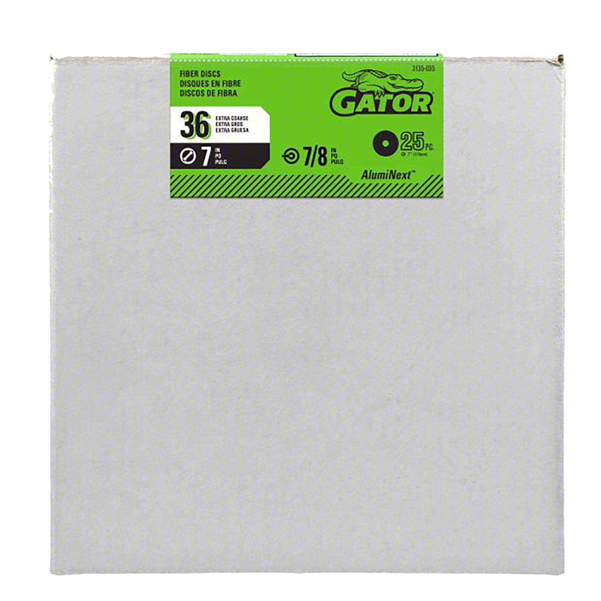 Gator AlumiNext Fiber Discs — 7in., 36 Grit, 4 Pcs, Aluminum-Oxide, Model# 3135035DS